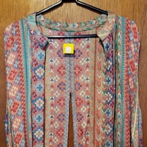 NWT Multicolor Boho  Women's Split Vest